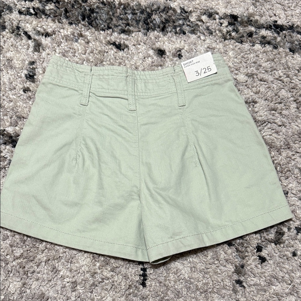 SHORTS of Indigo Rein Women's Light Green and High Waist Shorts - Picture 8 of 10